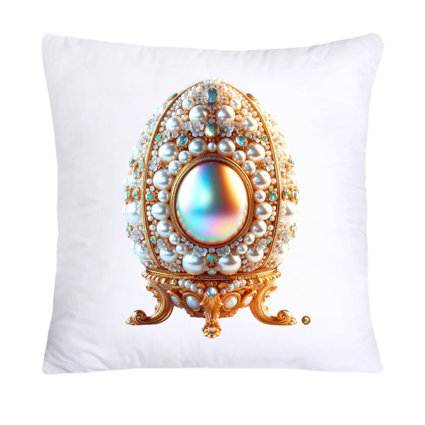 Stunning Gold and Pearls Inspired Faberge Egg Pillow Covers-4802