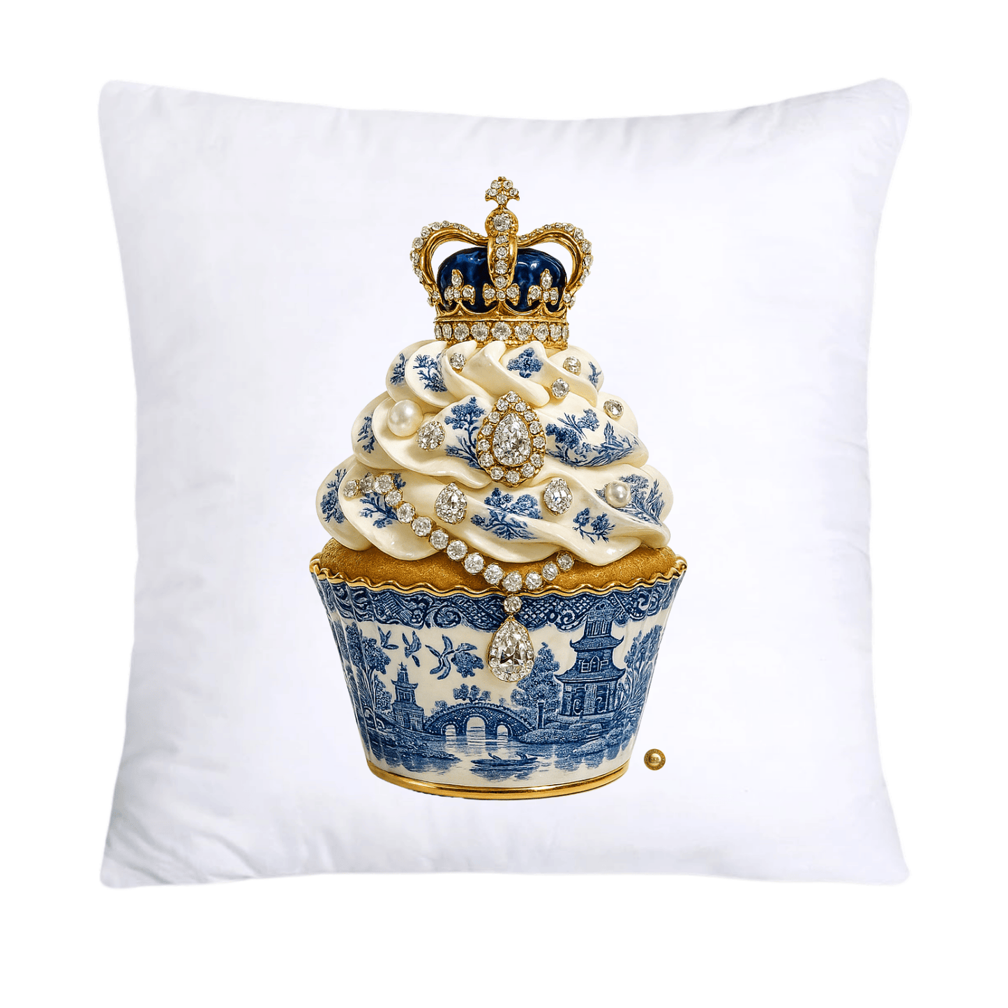 Blue Willow 18x18 Chinoiserie Cupcake Throw Pillow Covers-4526