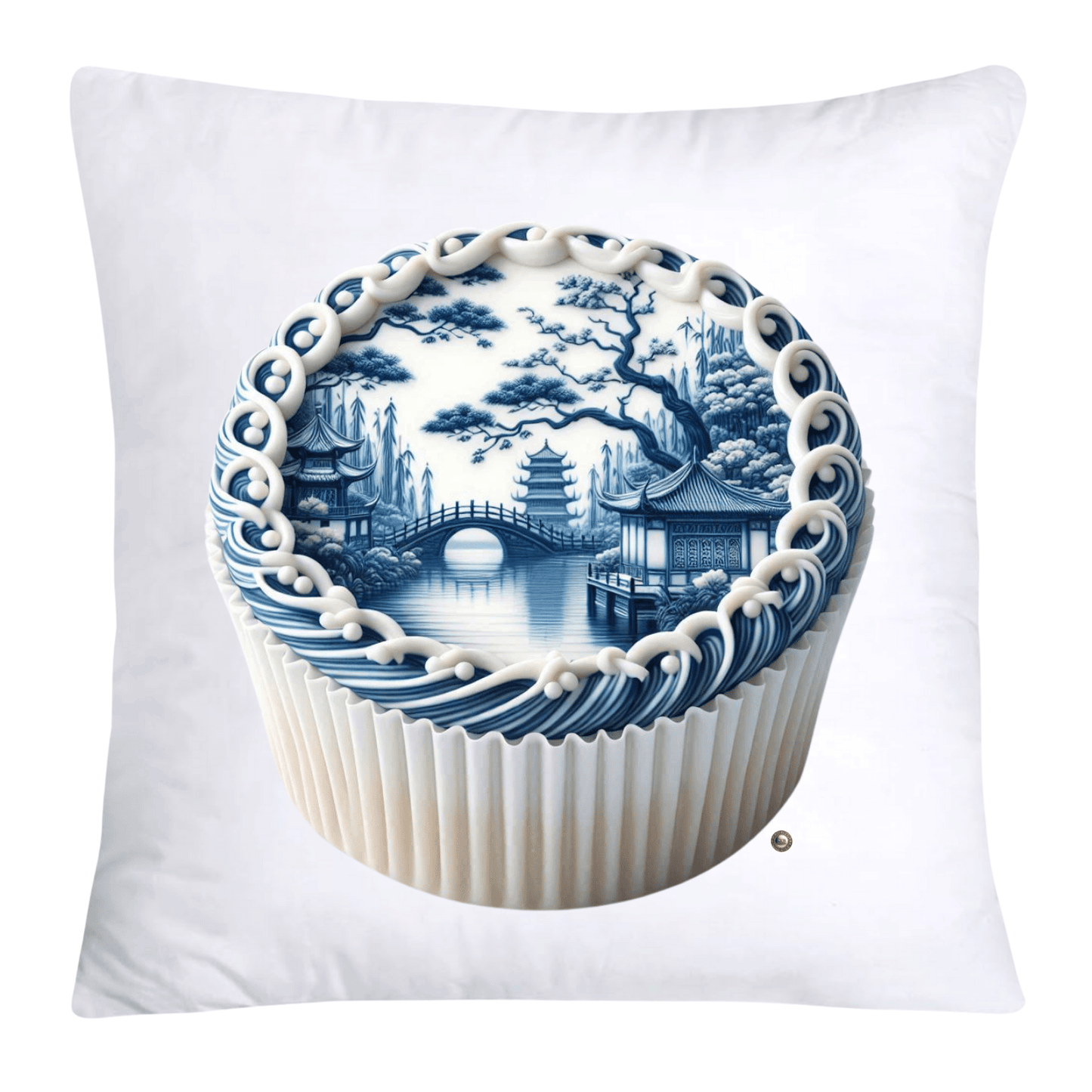 Blue Willow 18x18 Chinoiserie Cupcake Throw Pillow Covers-3777