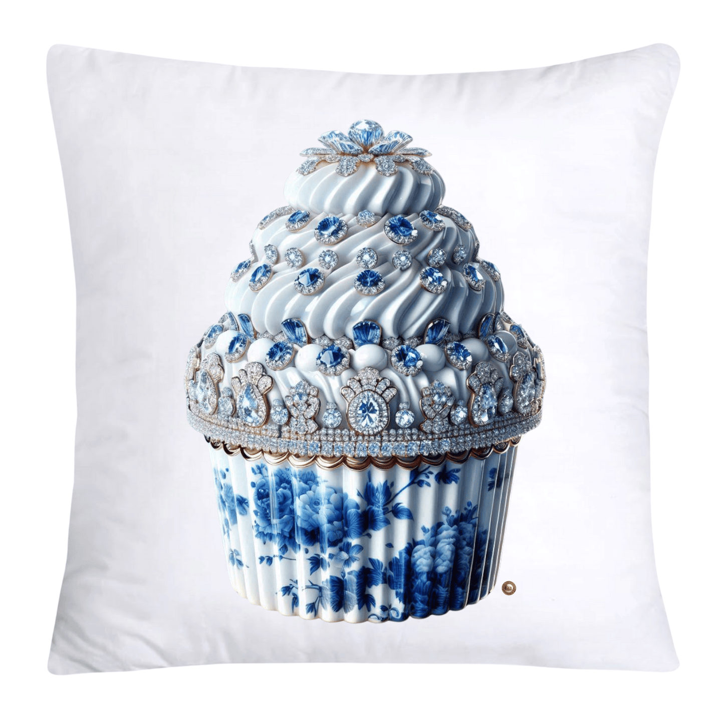 Blue Willow Chinoiserie Cupcake Throw Pillow Covers 18X18-3527