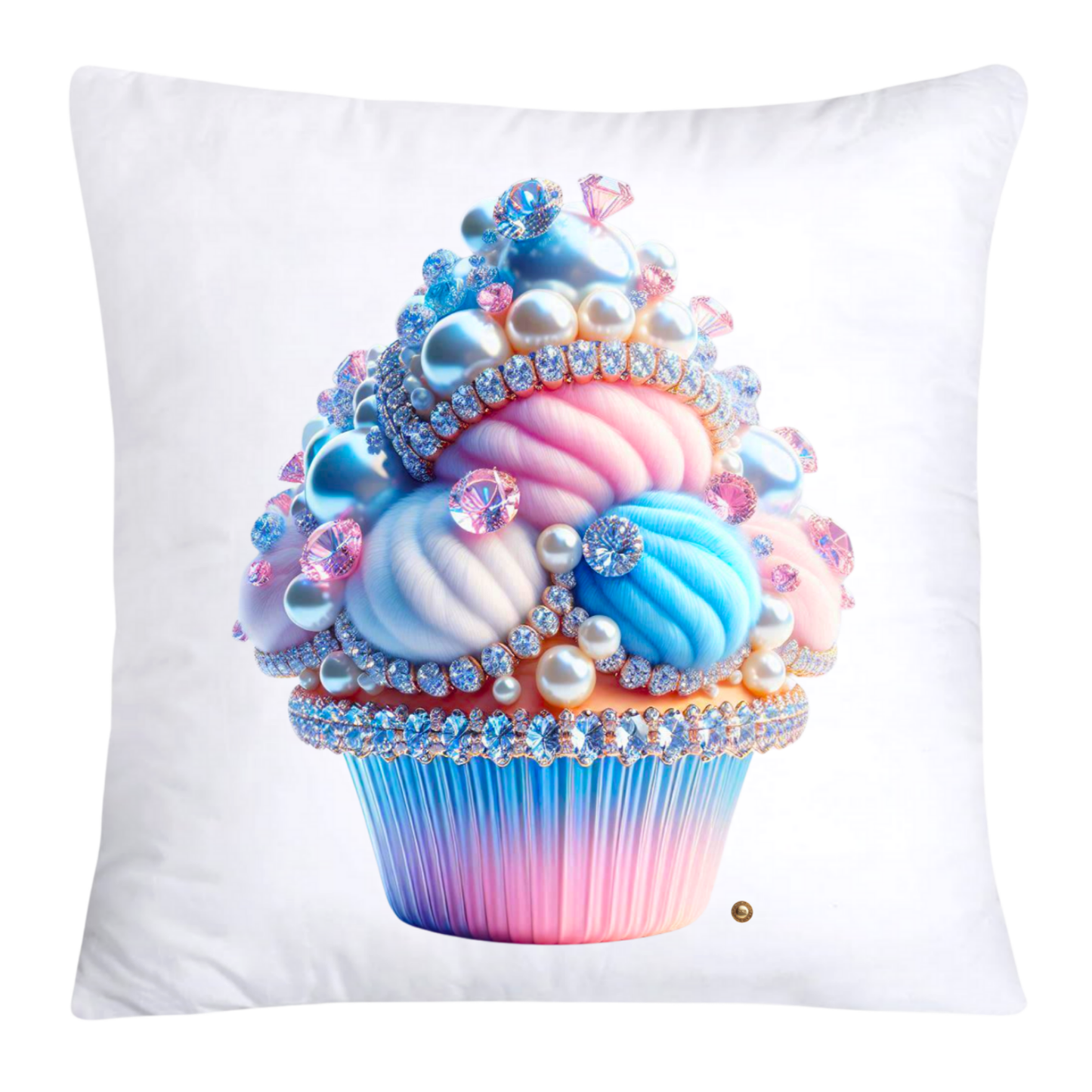 Cotton Candy Pink and Blue Cupcake Pillow Covers-3260