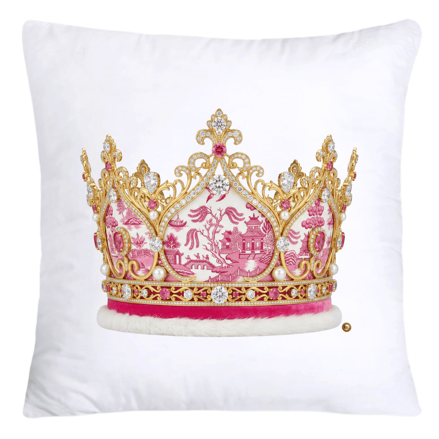 Pink Willow Royal King/Queen Crown Pillow Covers-4380