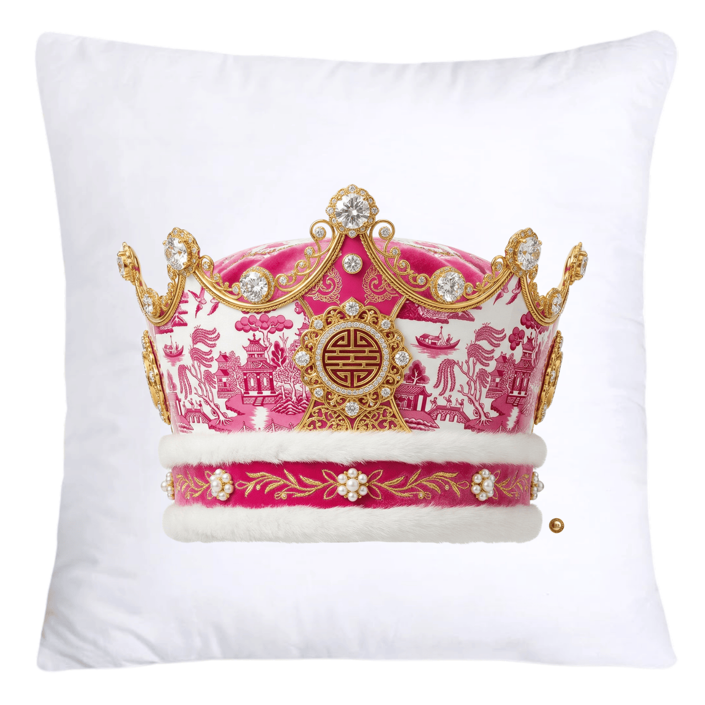 Pink Willow Royal King/Queen Crown Pillow Covers-4382