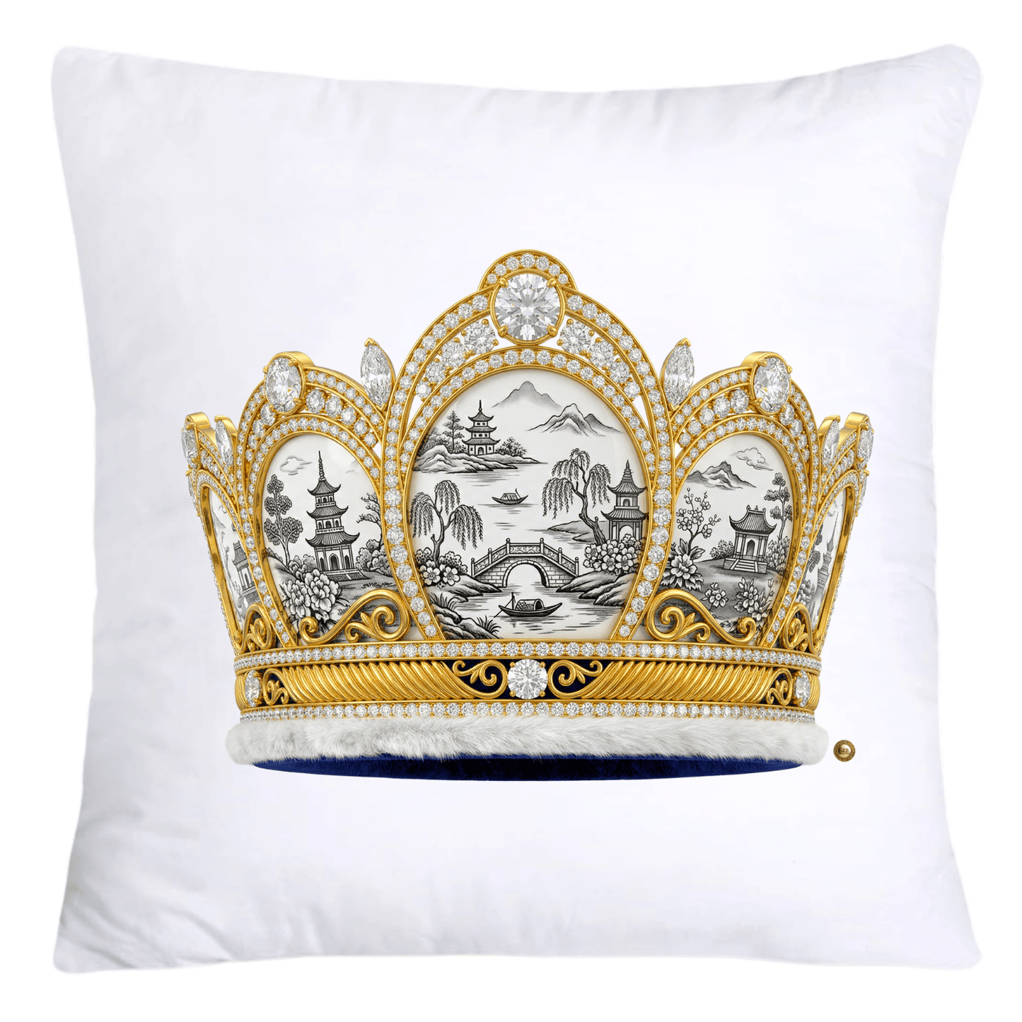 Black Willow Royal King/Queen Crown Pillow Covers-4407