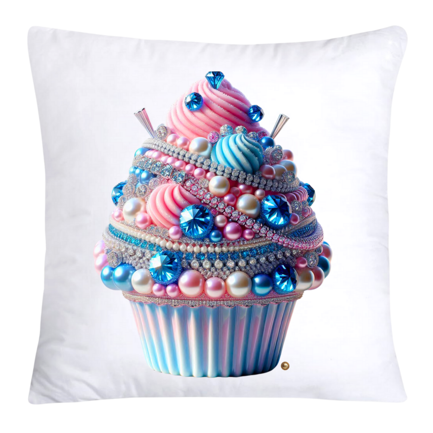 Cotton Candy Pink and Blue Cupcake Pillow Covers-3268