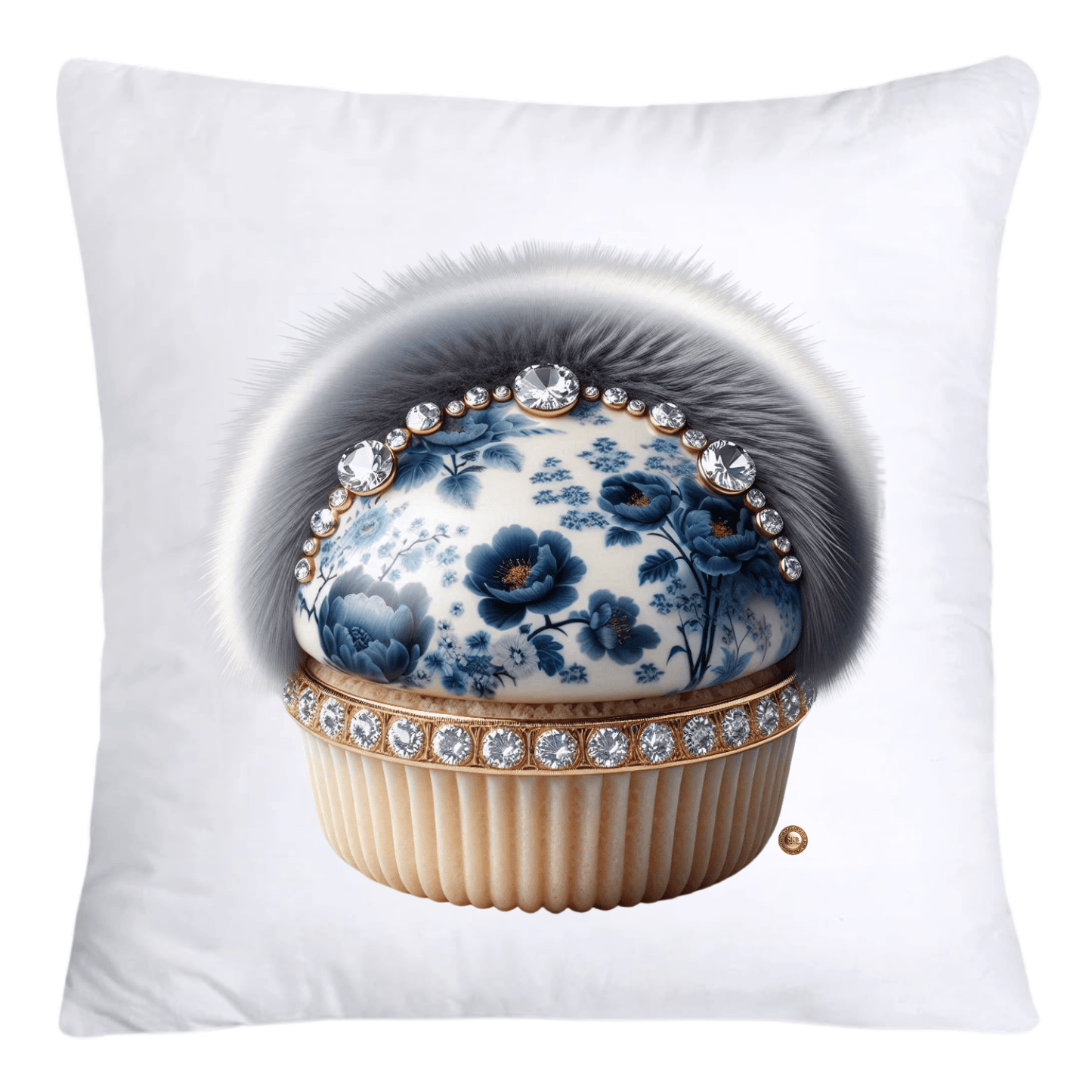 Blue Willow Chinoiserie Cupcake Throw Pillow Covers 18X18-4661