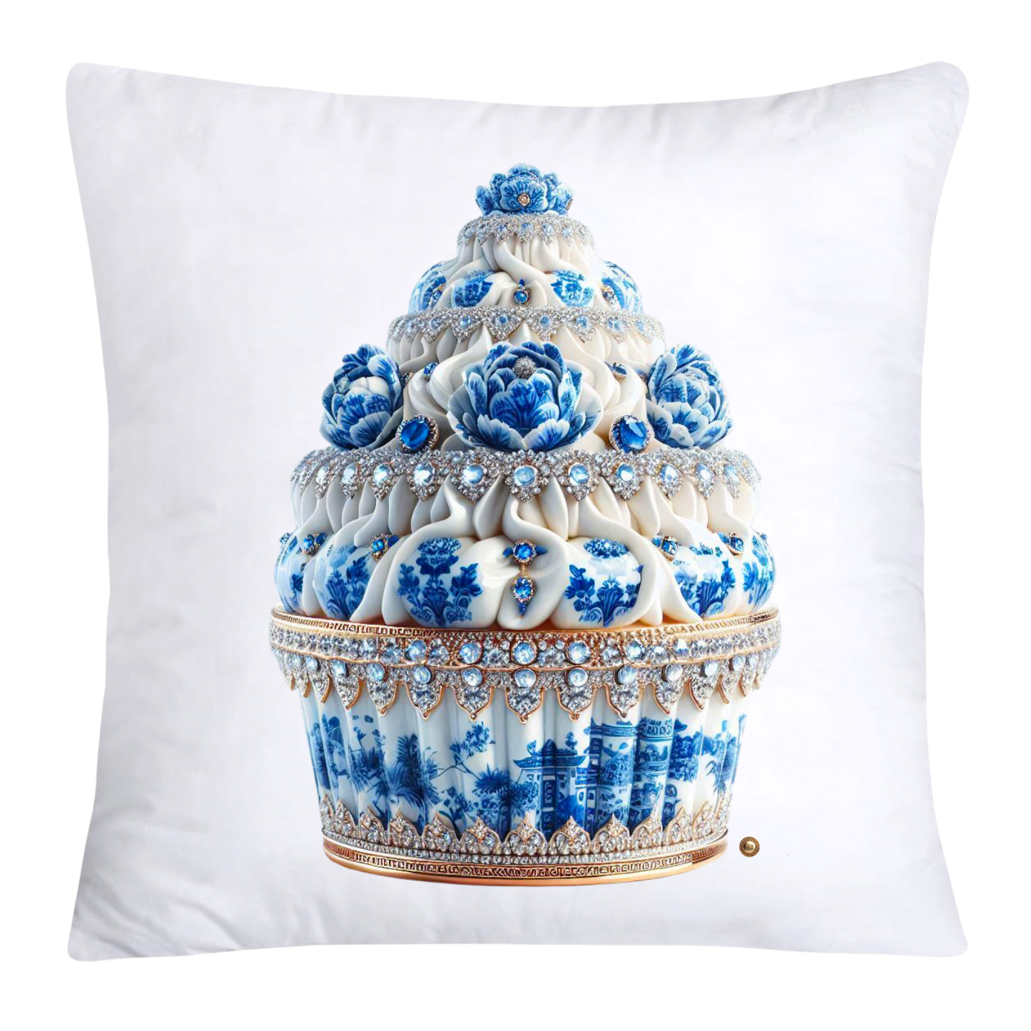 Blue Willow 18x18 Chinoiserie Cupcake Throw Pillow Covers-3799