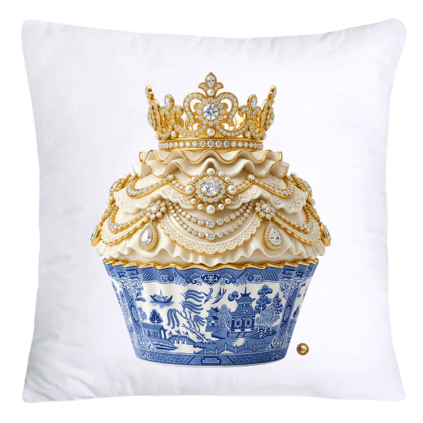 Blue Willow 18x18 Chinoiserie Cupcake Throw Pillow Covers-4549