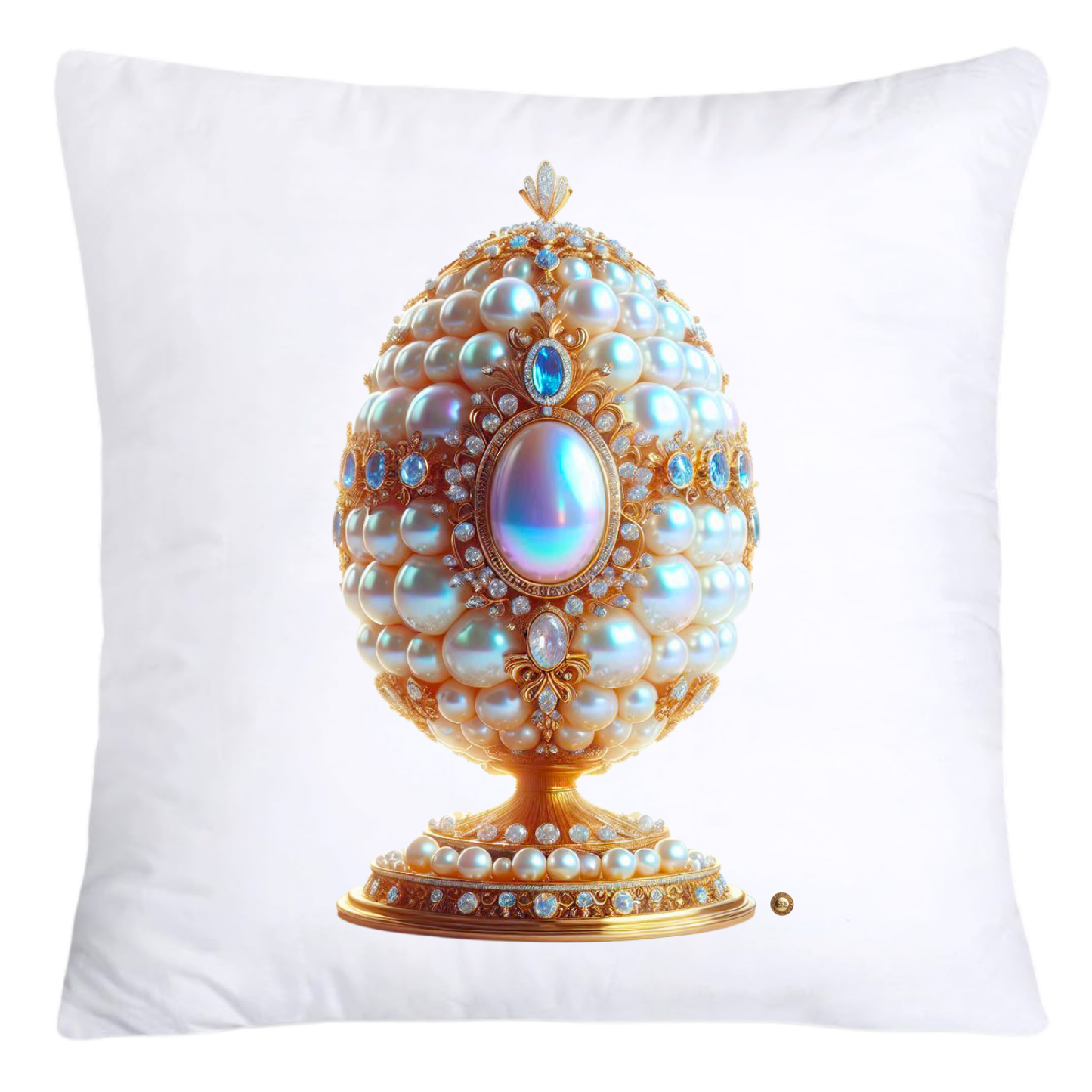 Stunning Gold and Pearls Inspired Faberge Egg Pillow Covers-4573