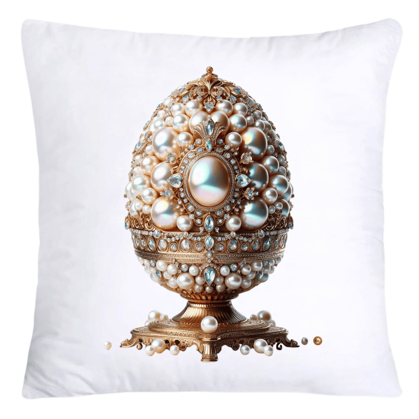 Stunning Gold and Pearls Inspired Faberge Egg Pillow Covers-4570