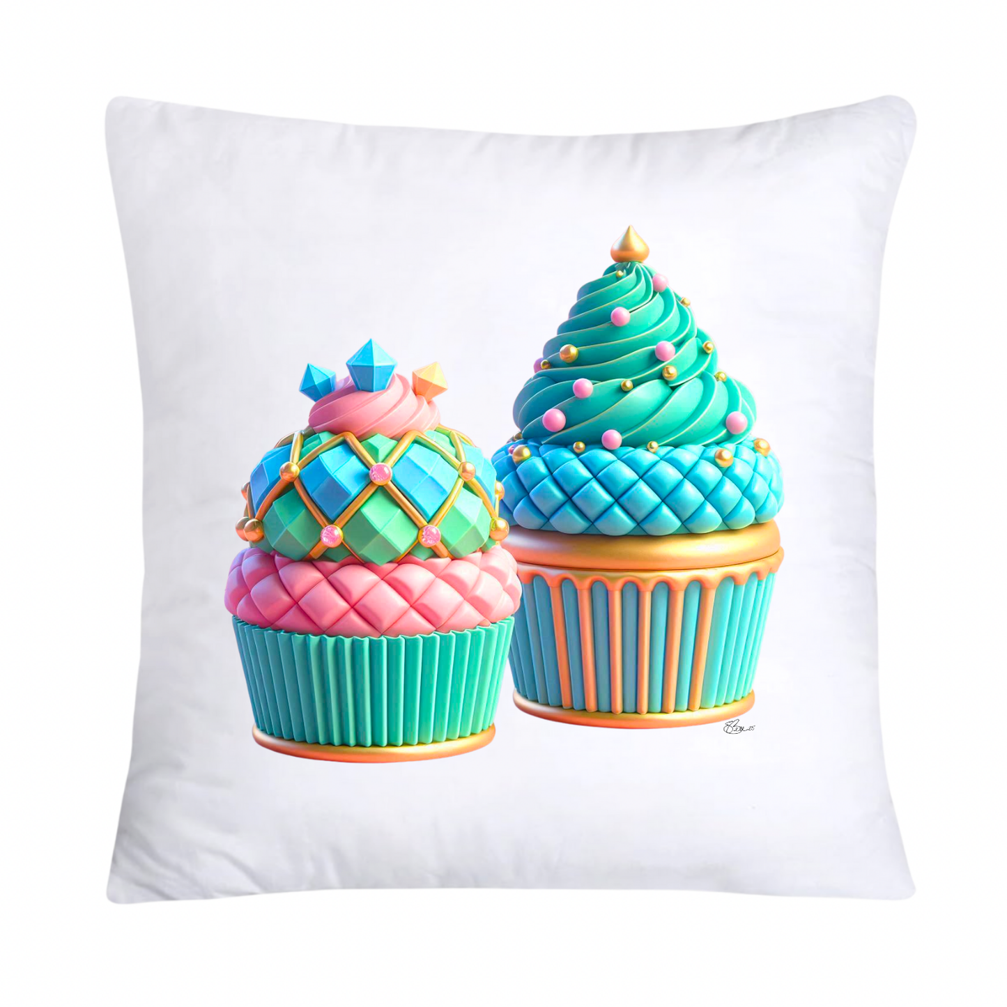 18x18 Pastel Cupcakes Donuts and Candy Pillow Covers-1130