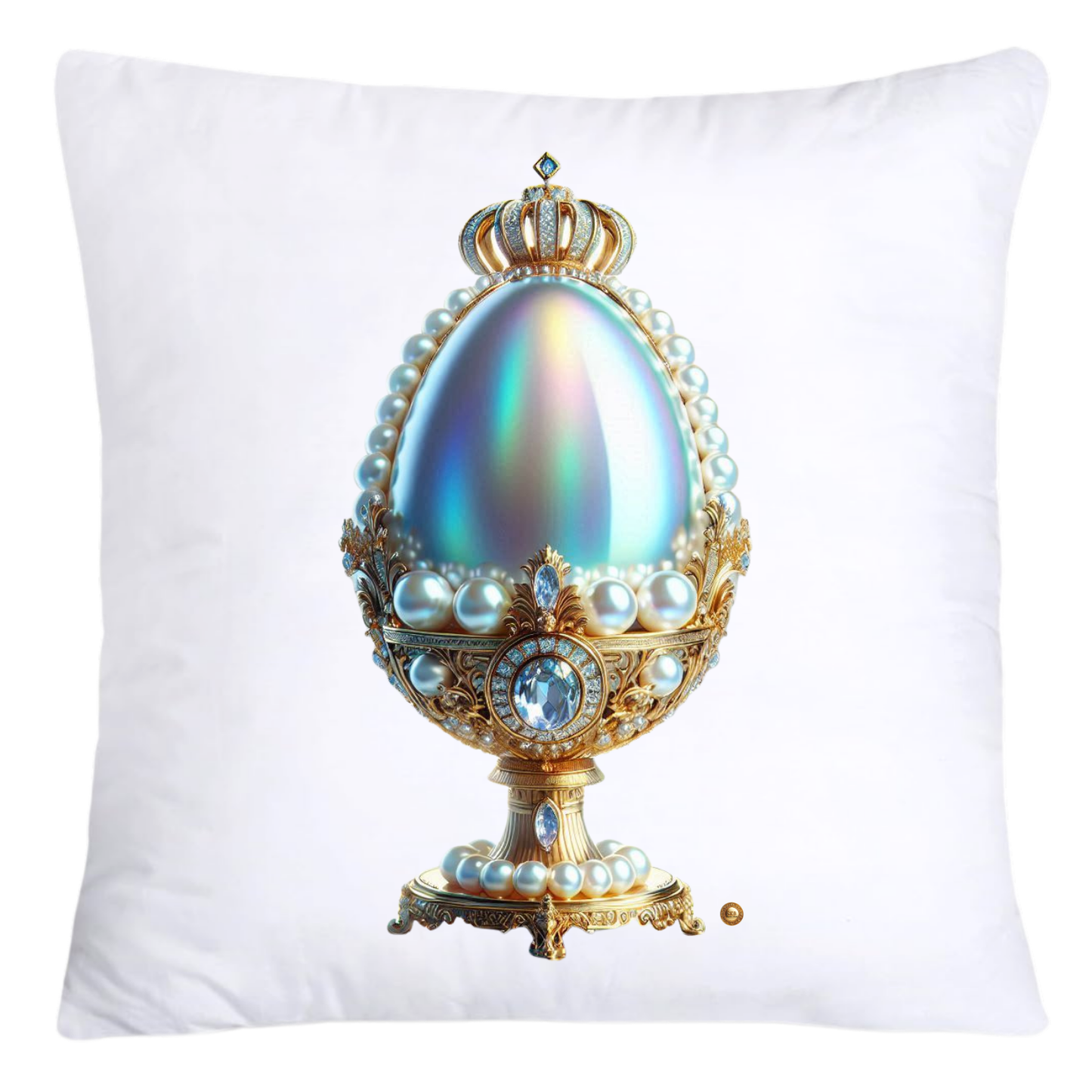 Stunning Iridescent Gold and Pearls Inspired Faberge Egg Pillow Covers-4579