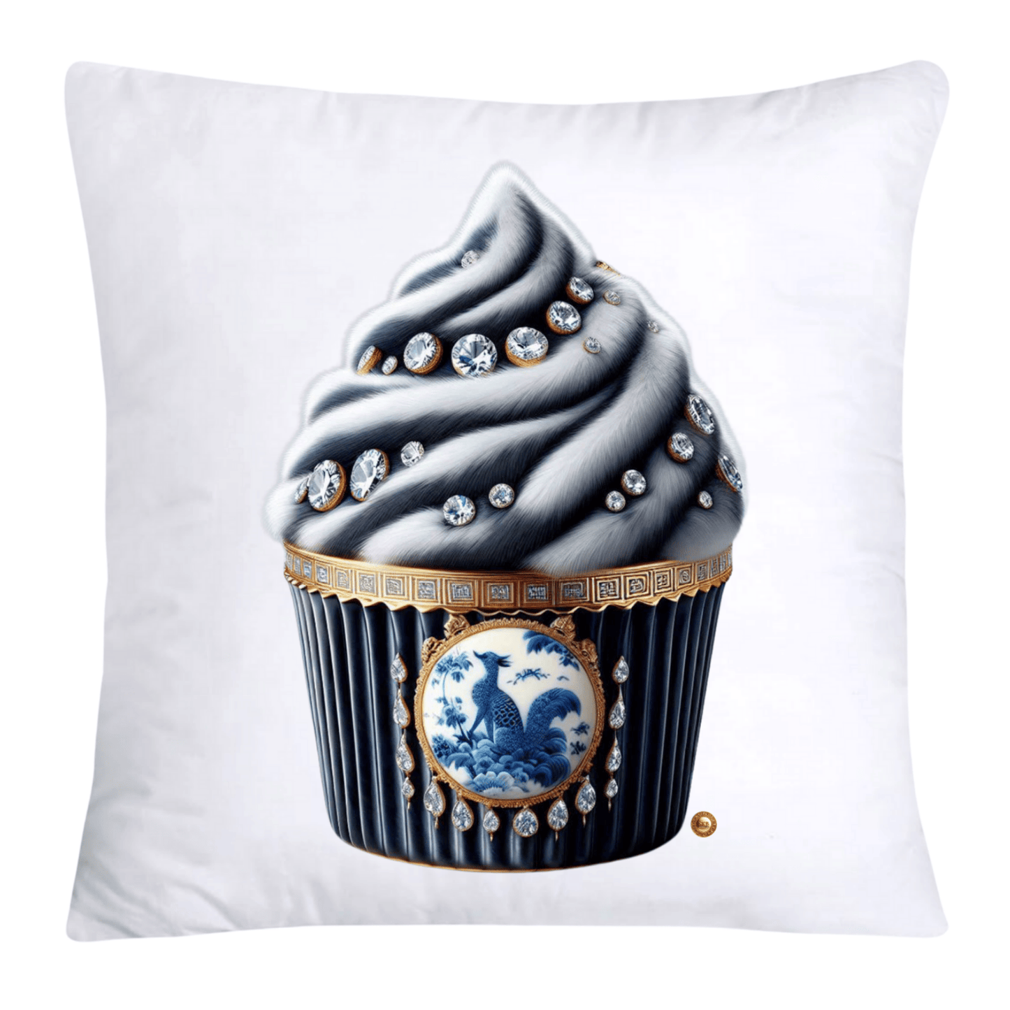 Blue Willow Chinoiserie Cupcake Throw Pillow Covers 18X18-4833