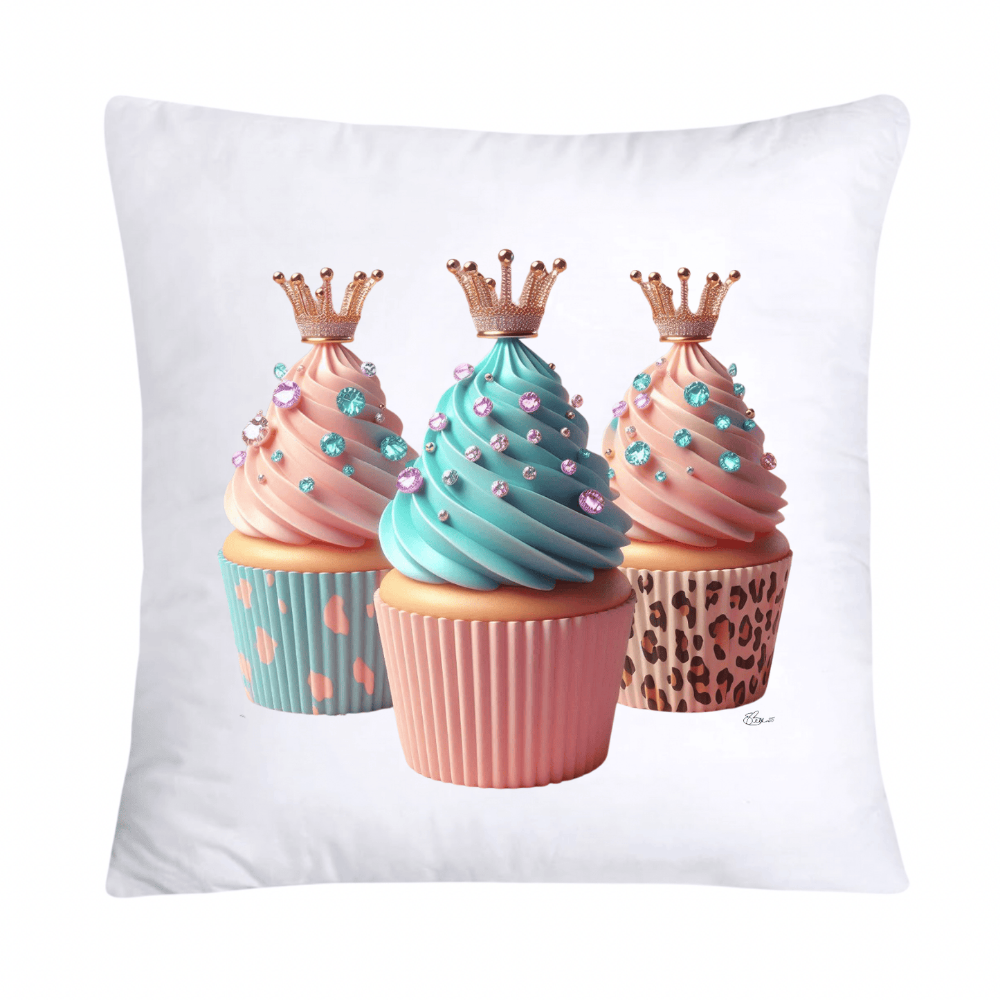 ROYAL AND WILD ANIMAL PRINT CUPCAKE PILLOW COVERS 18X18-3768