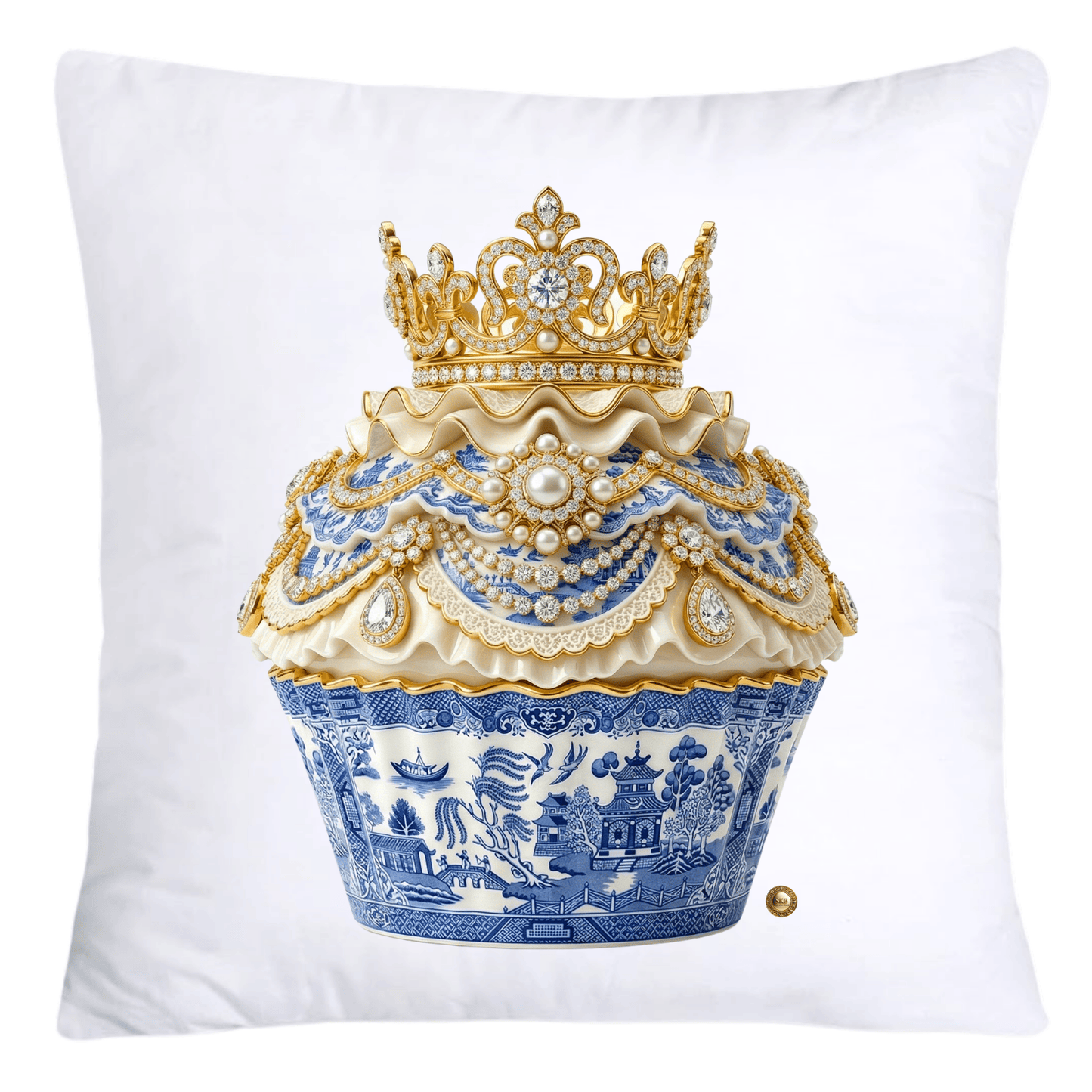 Blue Willow 18x18 Chinoiserie Cupcake Throw Pillow Covers-4545