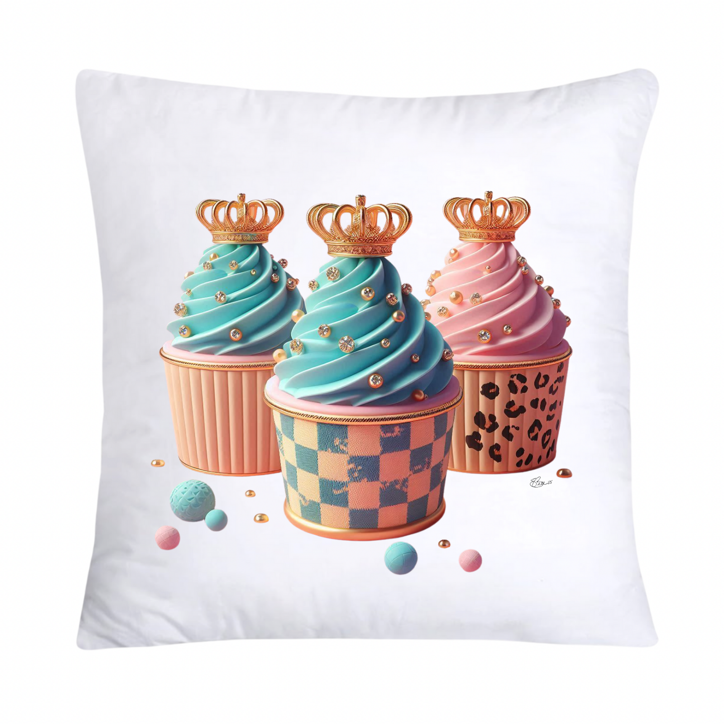 Royal and Wild Animal Print Cupcake Pillow Covers 18X18-3578