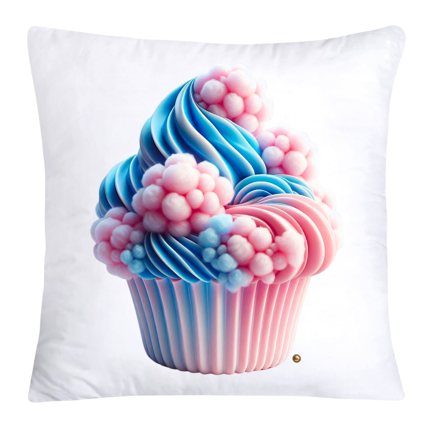 Cotton Candy Pink and Blue Cupcake Pillow Covers-3287