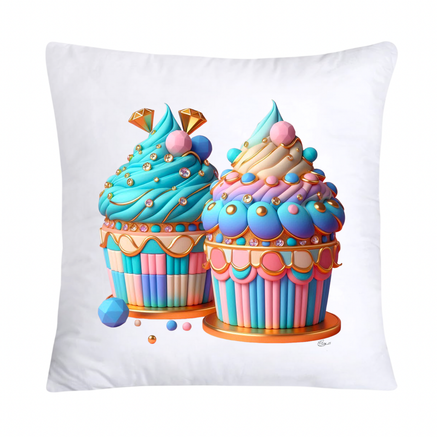 18x18 Pastel Cupcakes Donuts and Candy Pillow Covers-670