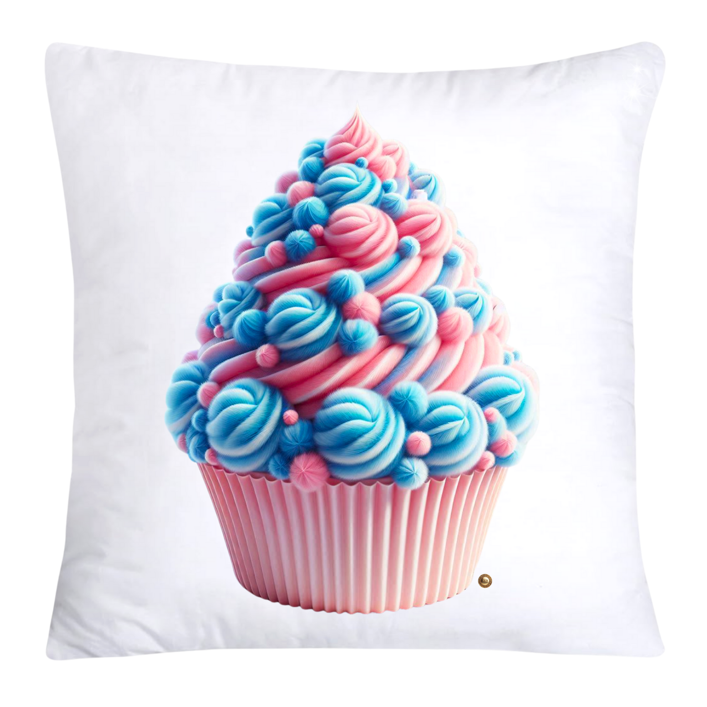 Cotton Candy Pink and Blue Cupcake Pillow Covers-3284