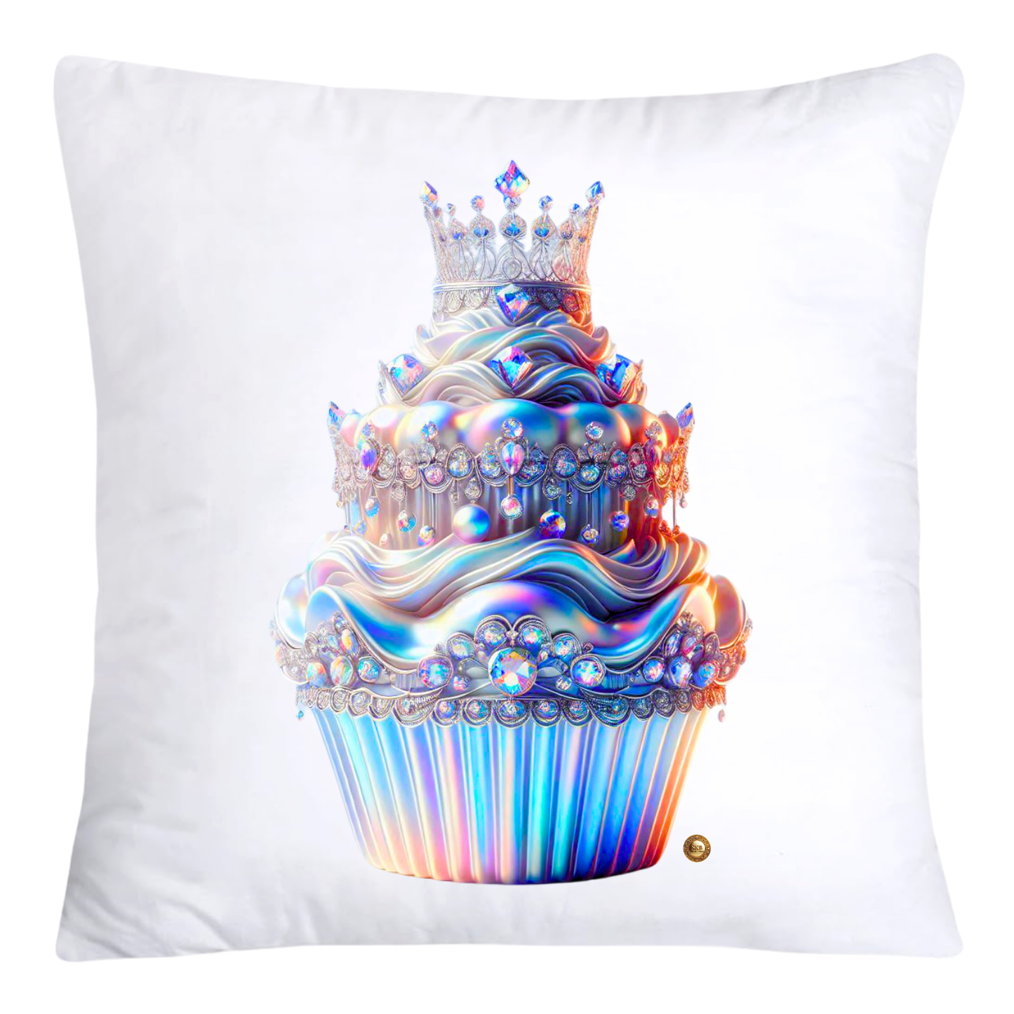 Silver Iridescent Royal Cupcake Pillow Covers 18x18-4628