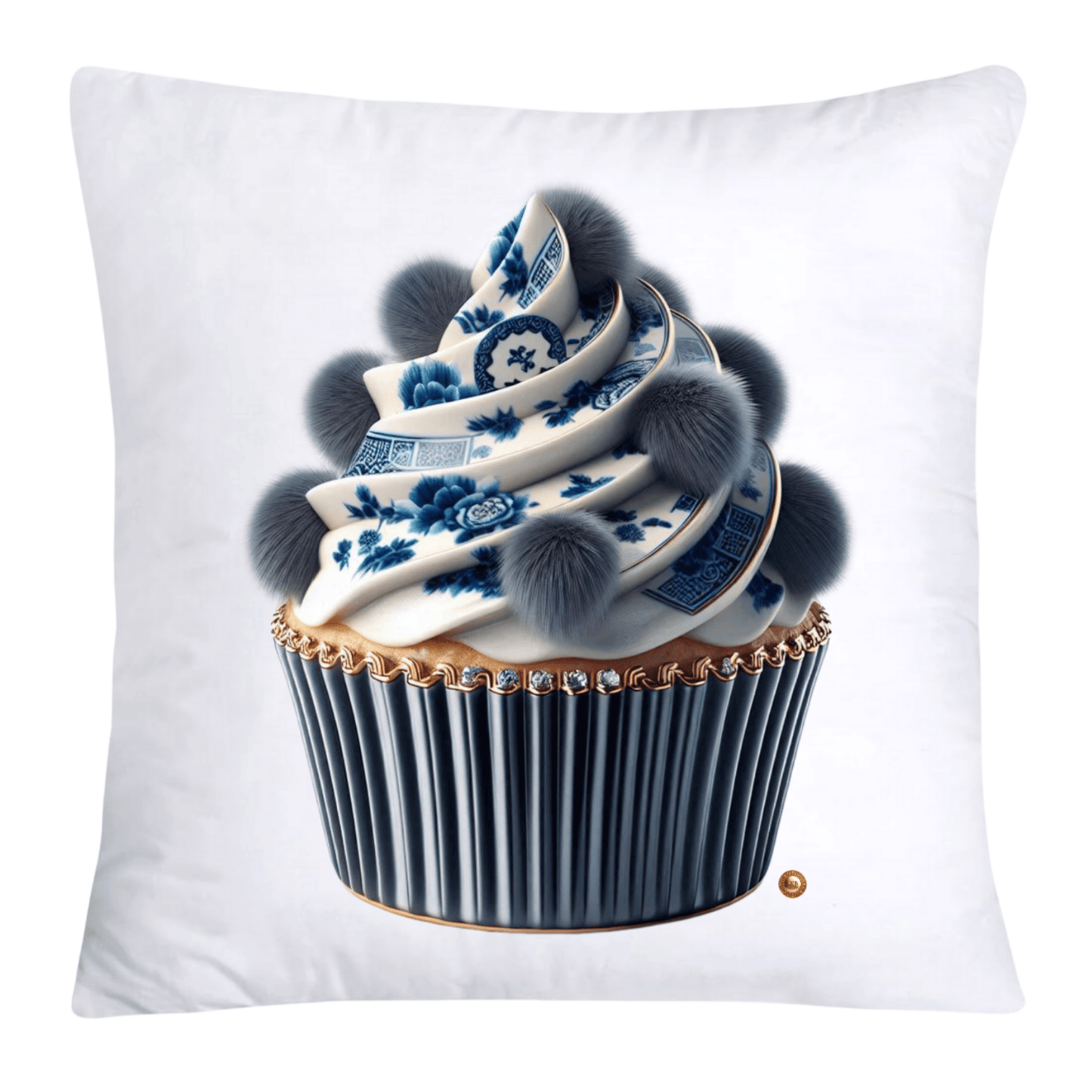 Blue Willow Chinoiserie Cupcake Throw Pillow Covers 18X18-4834