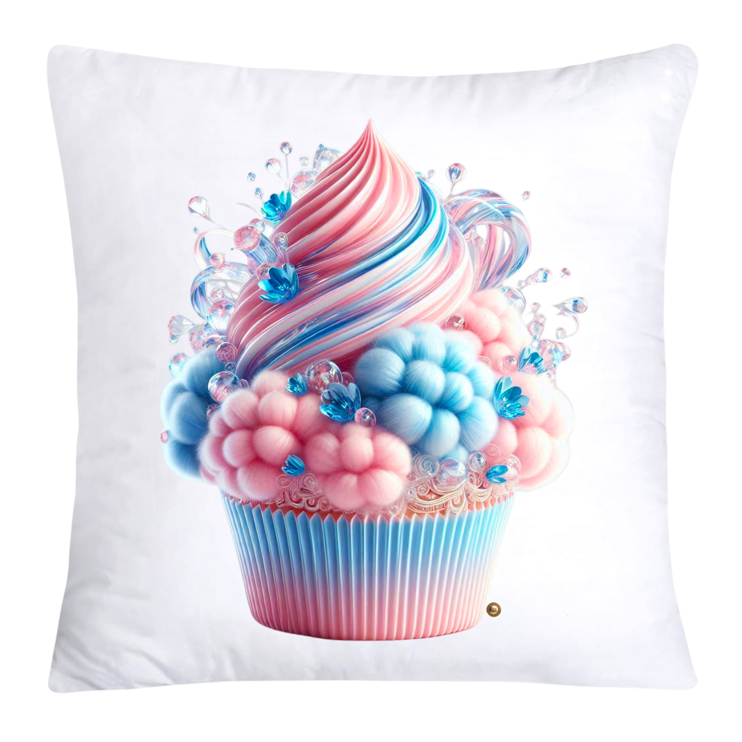 Cotton Candy Pink and Blue Cupcake Pillow Covers-3281
