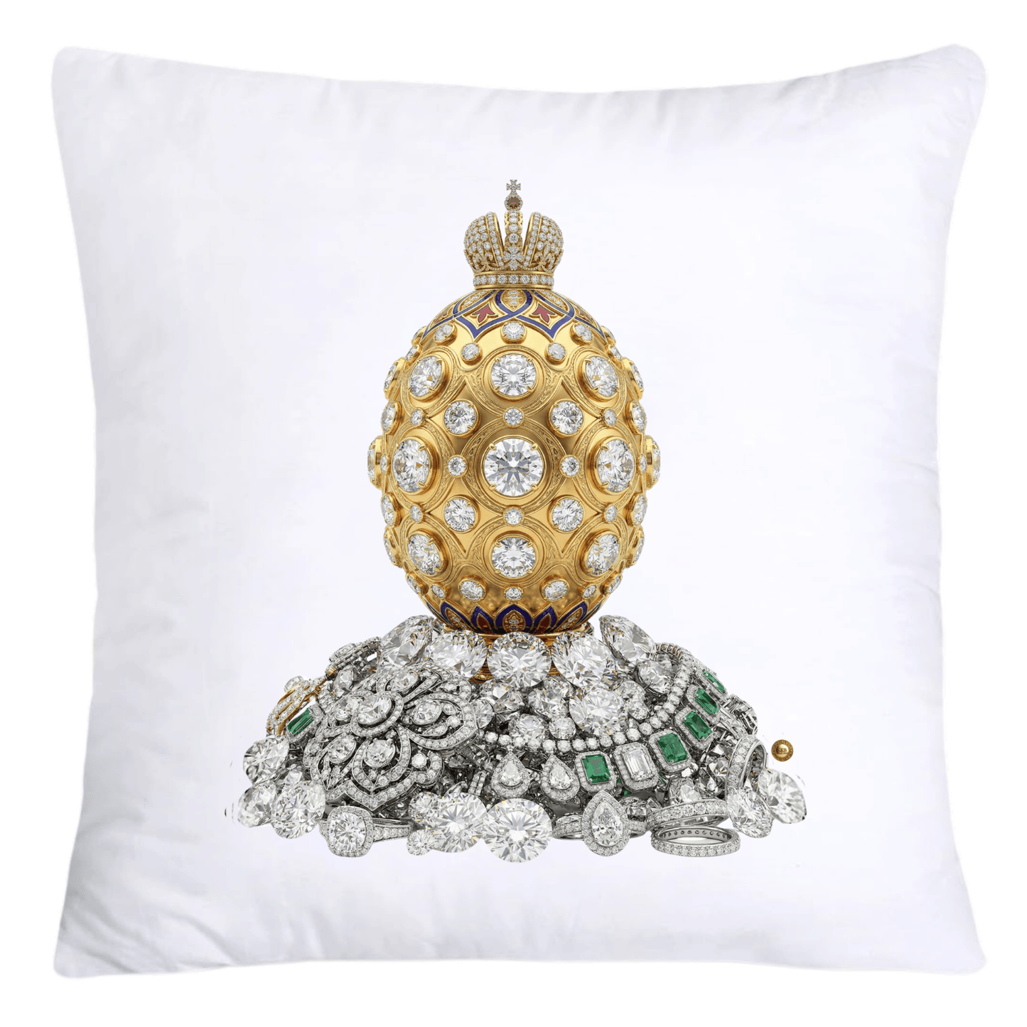 Stunning Gold and Diamonds Faberge Egg Pillow Covers-4402