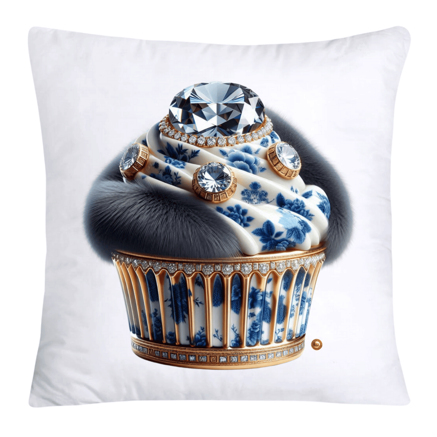 Blue Willow Chinoiserie Cupcake Throw Pillow Covers 18X18-4839