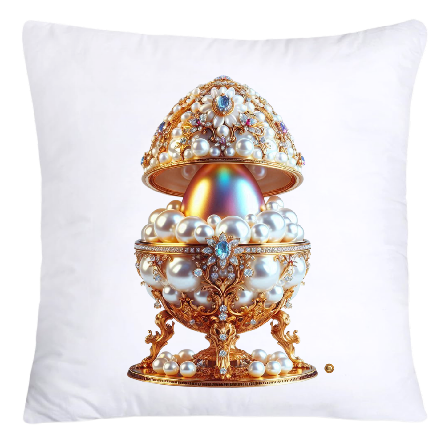 Stunning Gold and Pearls Inspired Faberge Egg Pillow Covers-4575