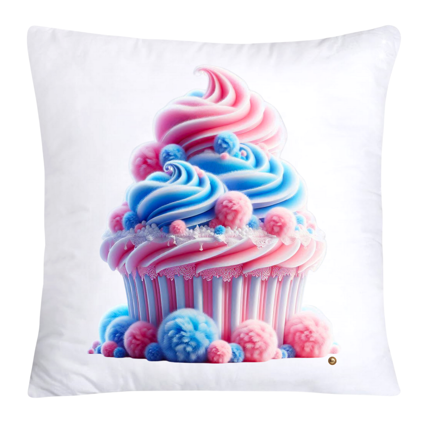 Cotton Candy Pink and Blue Cupcake Pillow Covers-3286