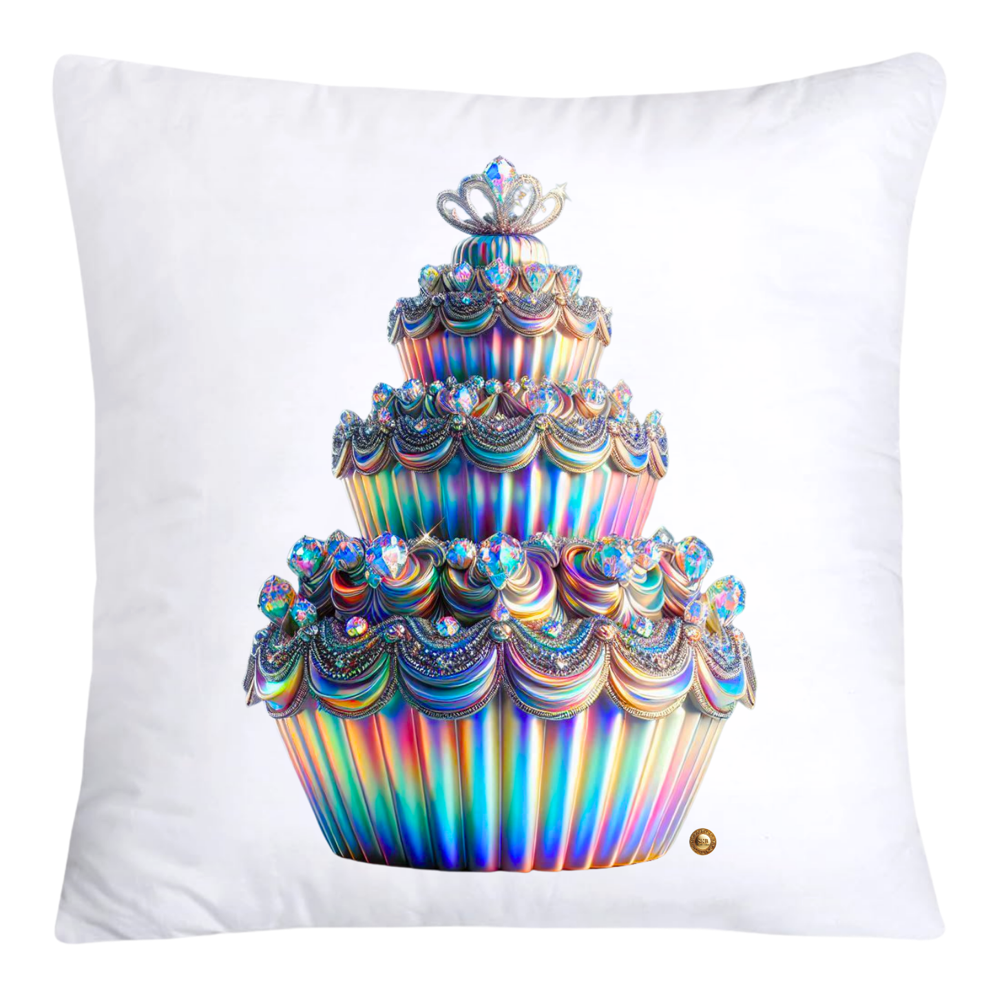 Silver Iridescent Royal Cupcake Pillow Covers 18x18-4640