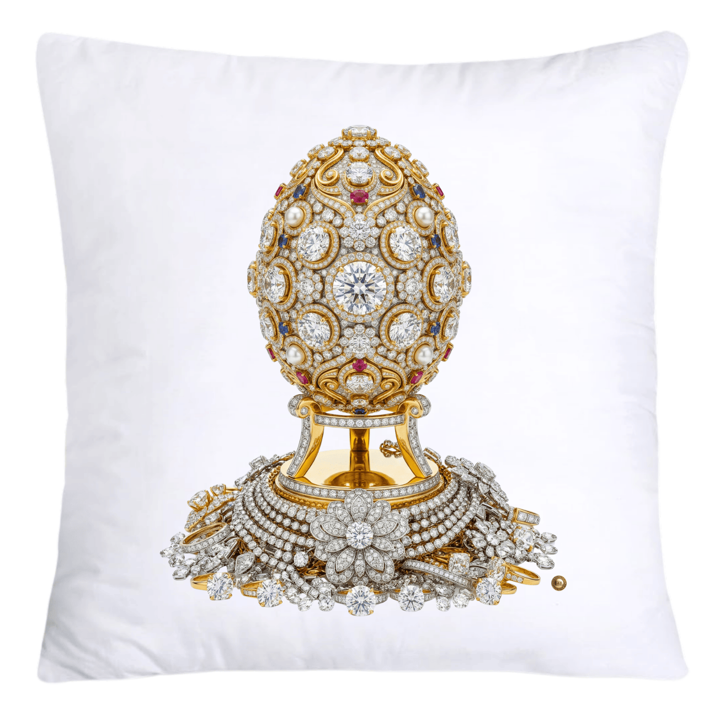 Stunning Gold and Diamonds Faberge Egg Pillow Covers-4406