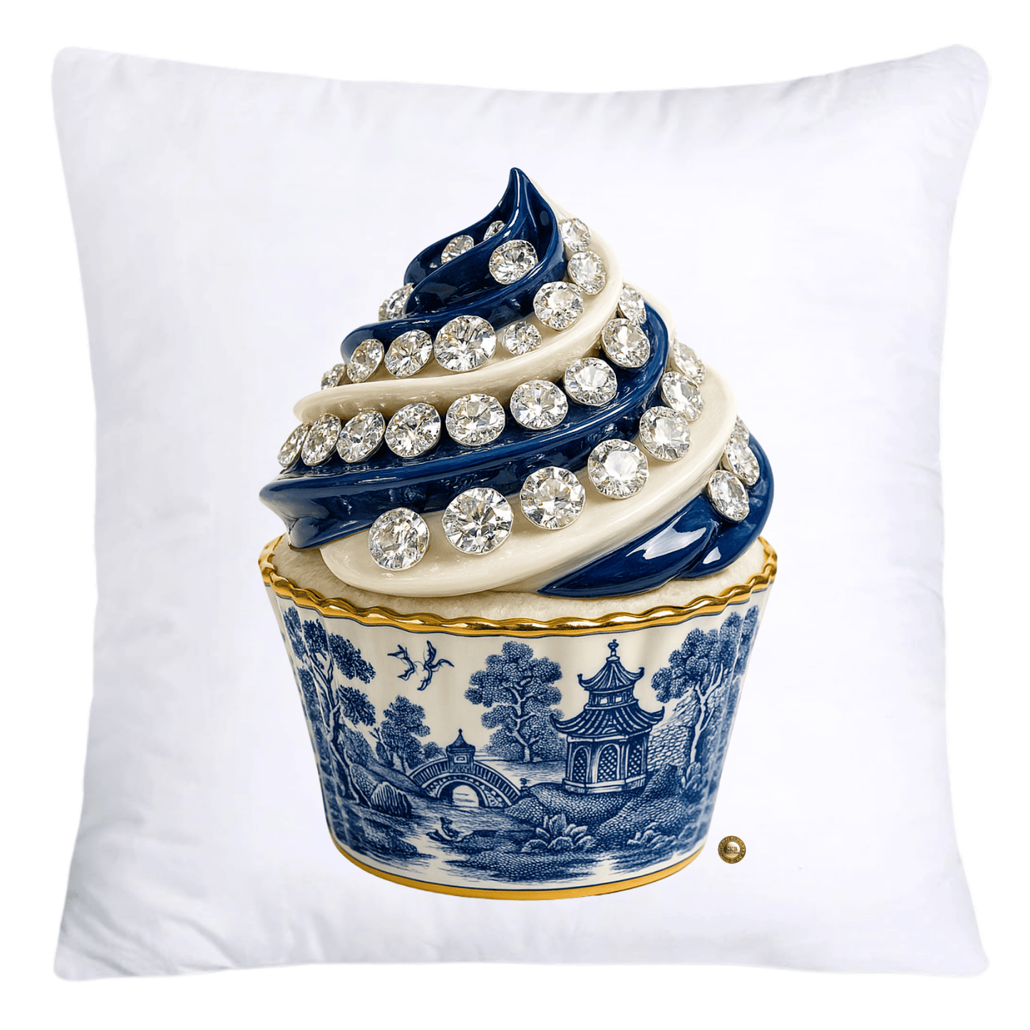 Blue Willow 18x18 Chinoiserie Cupcake Throw Pillow Covers-4520