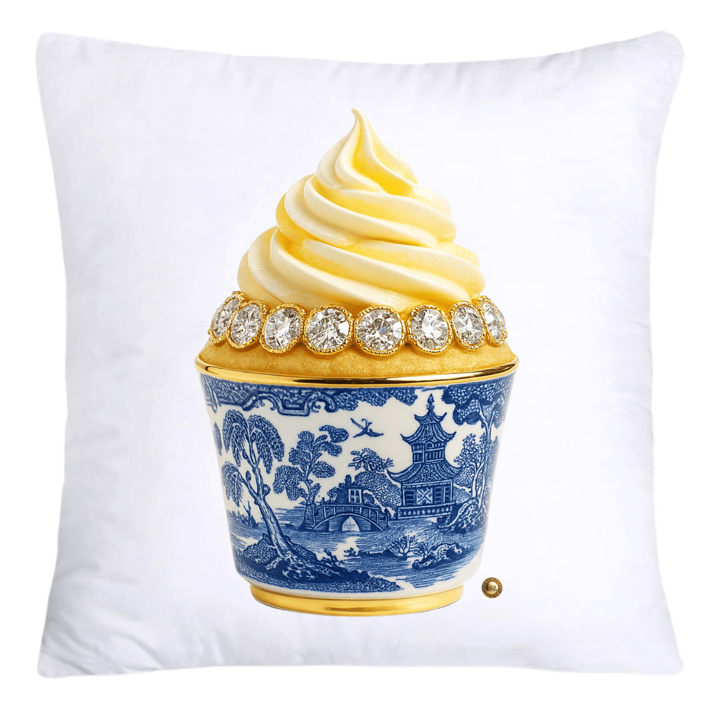 Blue Willow 18x18 Chinoiserie Cupcake Throw Pillow Covers-4537