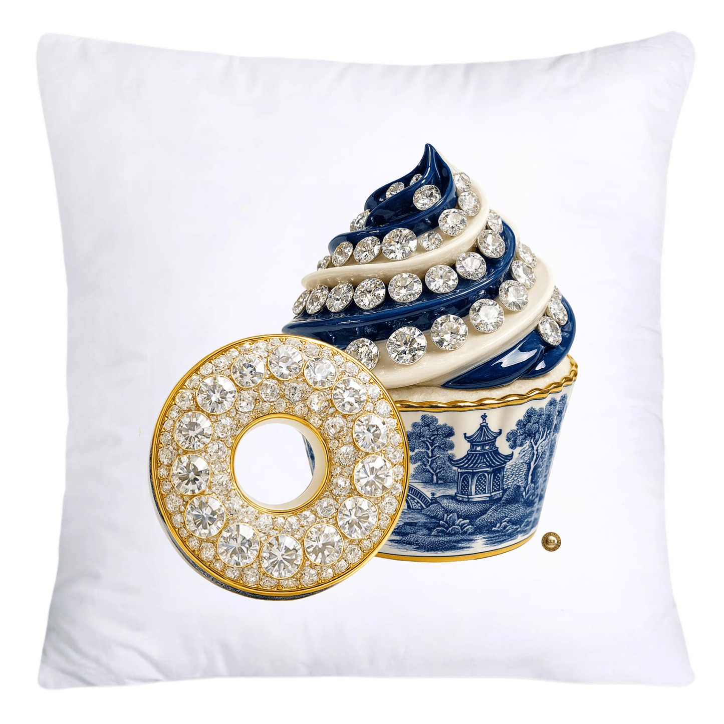Blue Willow 18x18 Chinoiserie Cupcake Throw Pillow Covers-4983