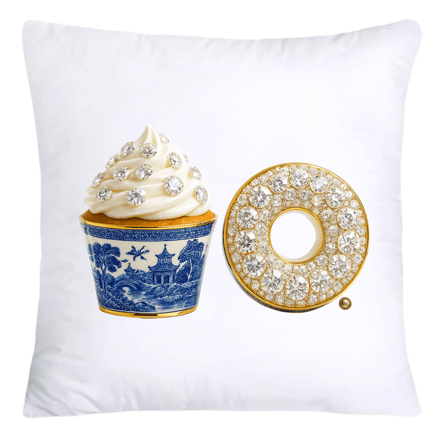 Blue Willow 18x18 Chinoiserie Cupcake Throw Pillow Covers-4989