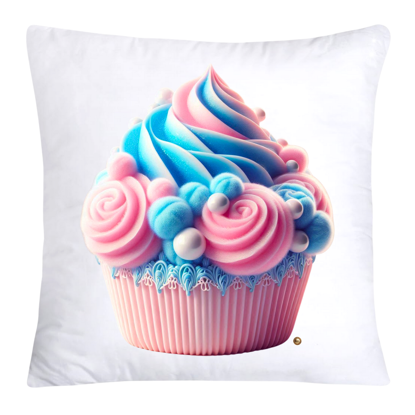 Cotton Candy Pink and Blue Cupcake Pillow Covers-3282
