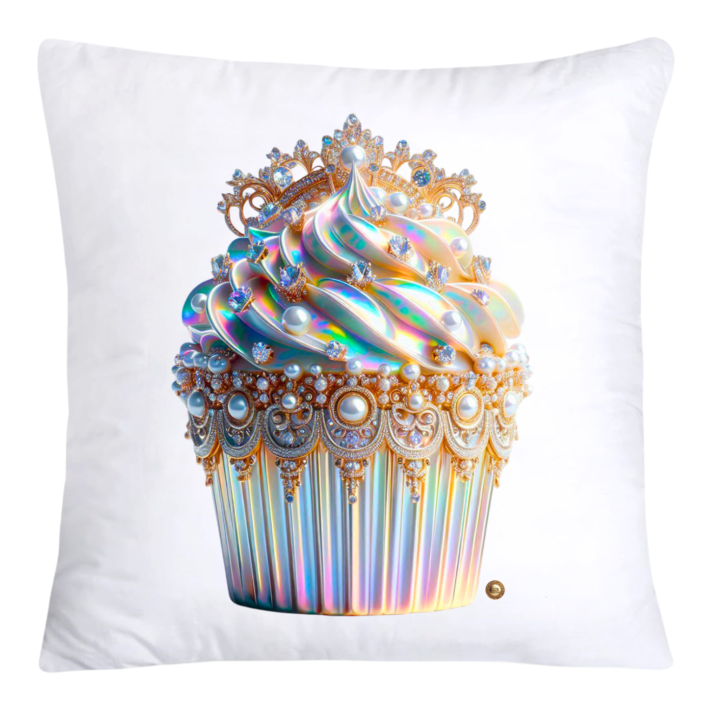 Gold Iridescent Royal Cupcake Pillow Covers 18x18-4648