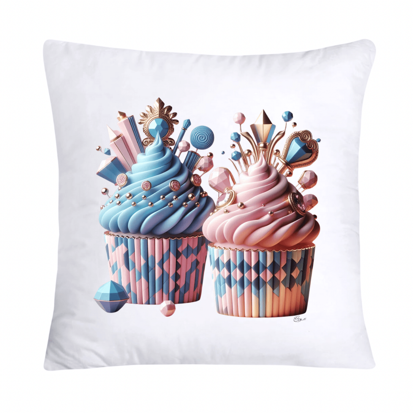 18x18 Pastel Cupcakes Donuts and Candy Pillow Covers-672