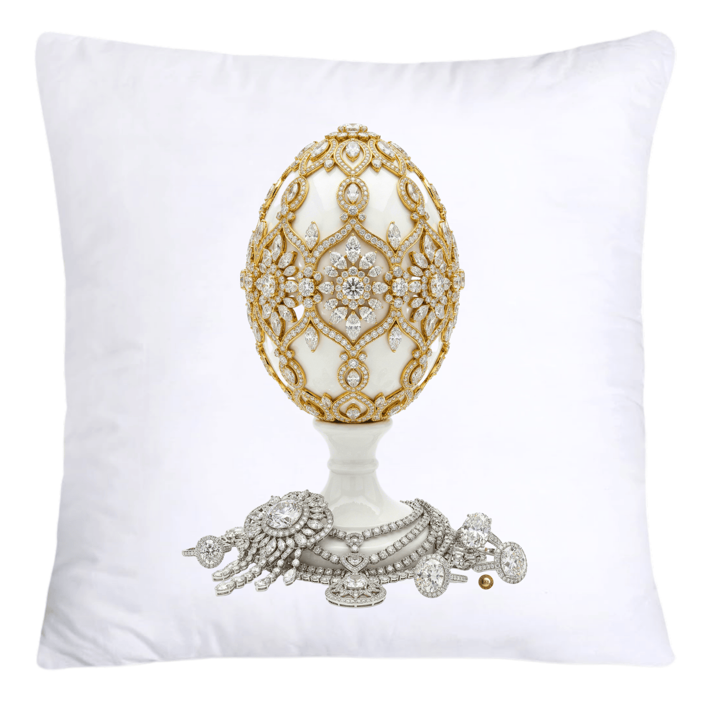 Stunning Gold and Diamonds Faberge Egg Pillow Covers-4404