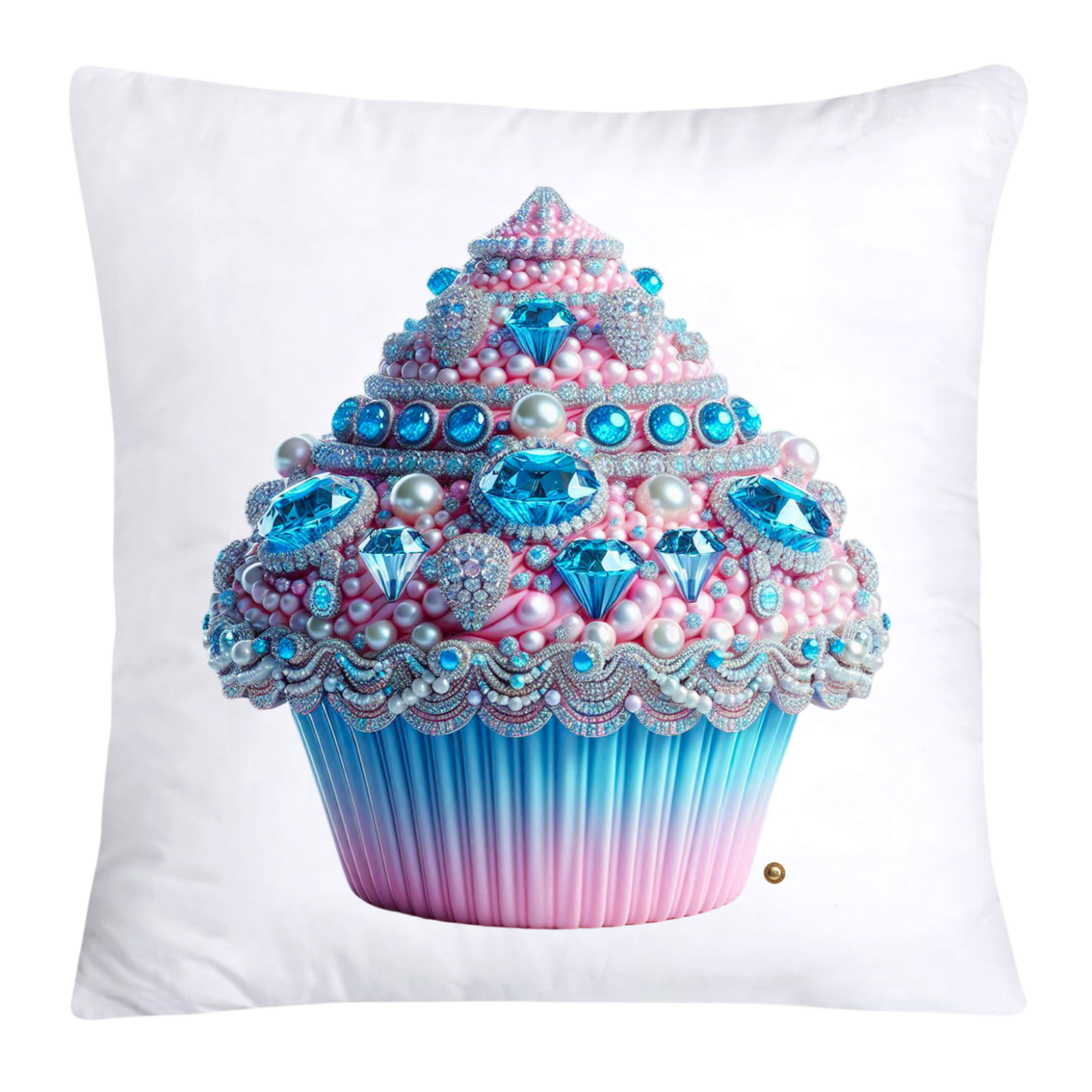 Cotton Candy Pink and Blue Cupcake Pillow Covers-3271