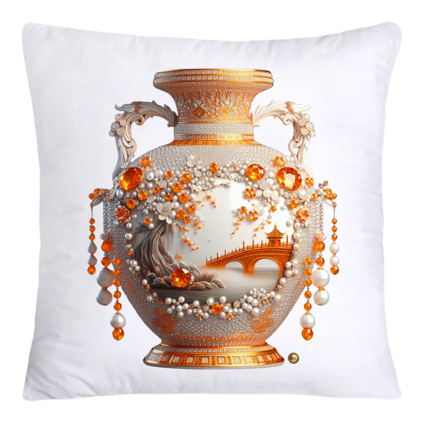 Orange Willow Classic Vase Throw Pillow Covers-5247