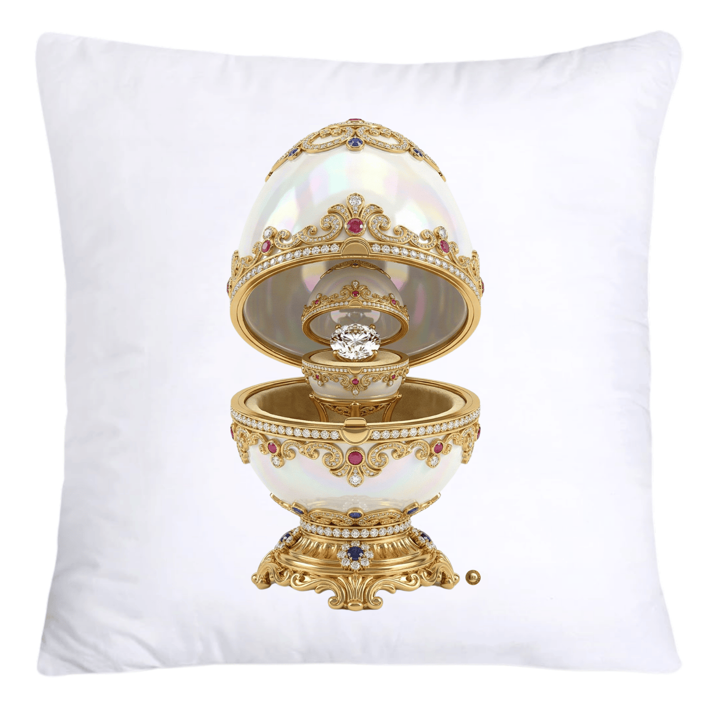 Stunning Gold and Pearls Inspired Faberge Egg Pillow Covers-4571