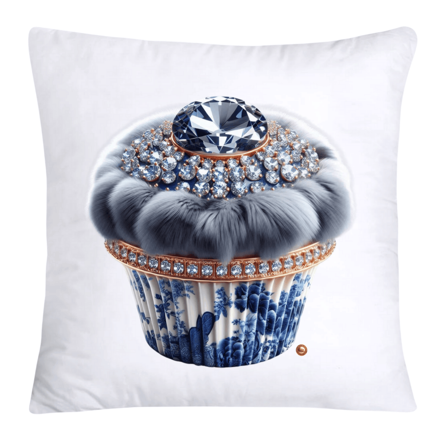 Blue Willow Chinoiserie Cupcake Throw Pillow Covers 18X18-4837