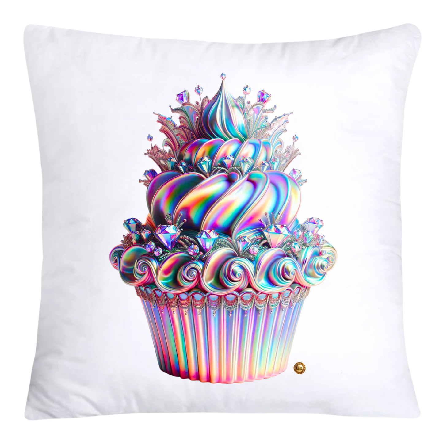 Silver Iridescent Royal Cupcake Pillow Covers 18x18-4659