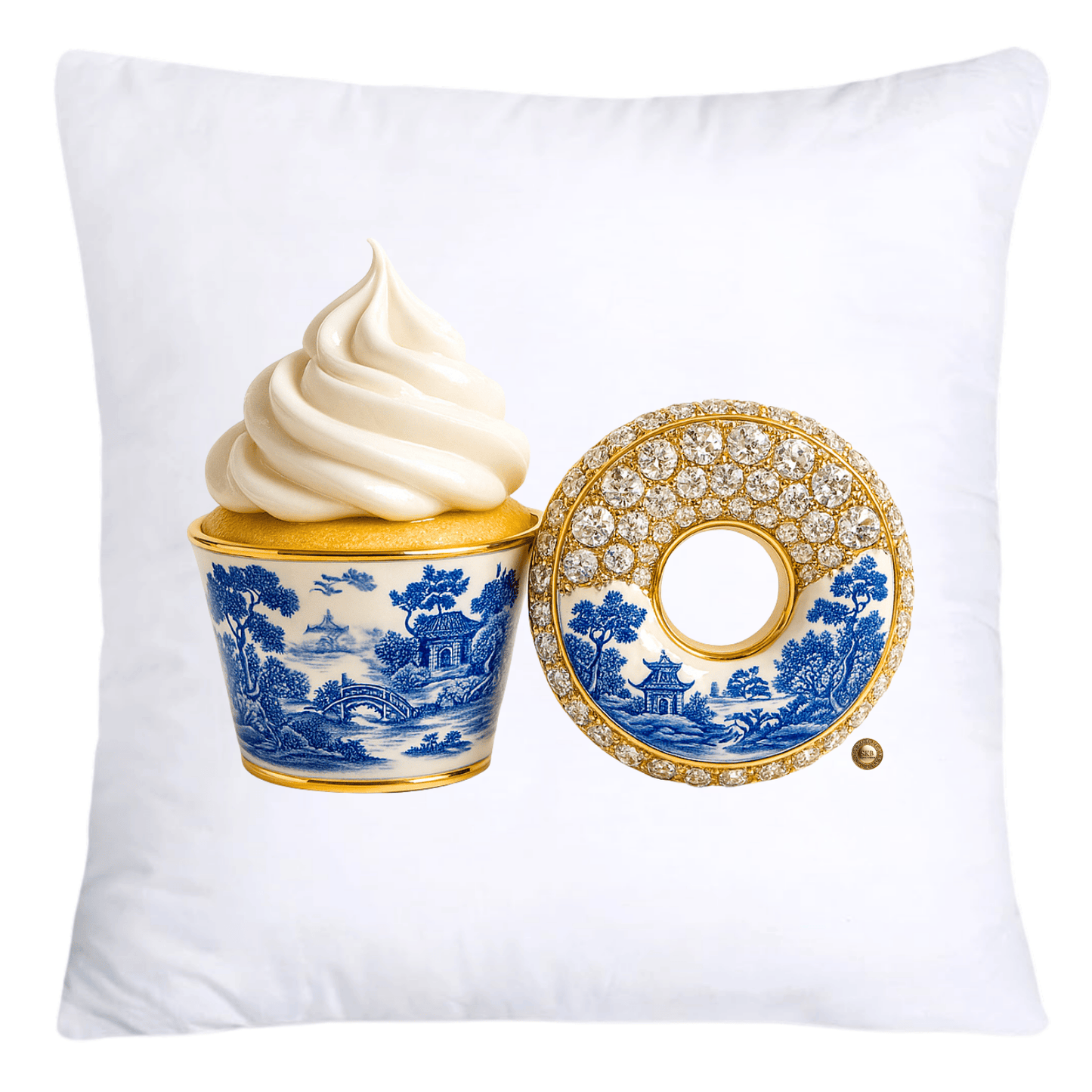 Blue Willow 18x18 Chinoiserie Cupcake Throw Pillow Covers-4986