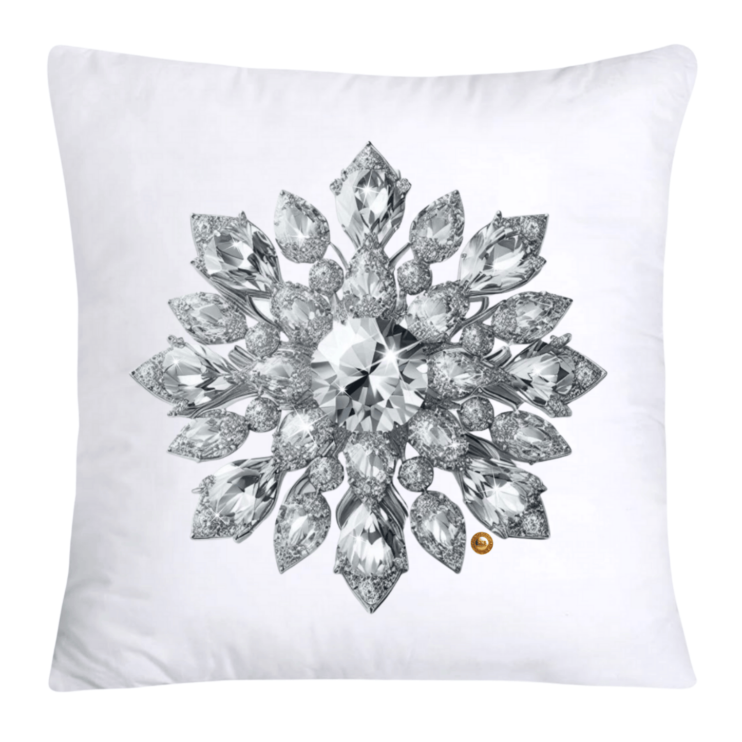Sparkling Diamond Brooch/Pin Pillow Covers-4778