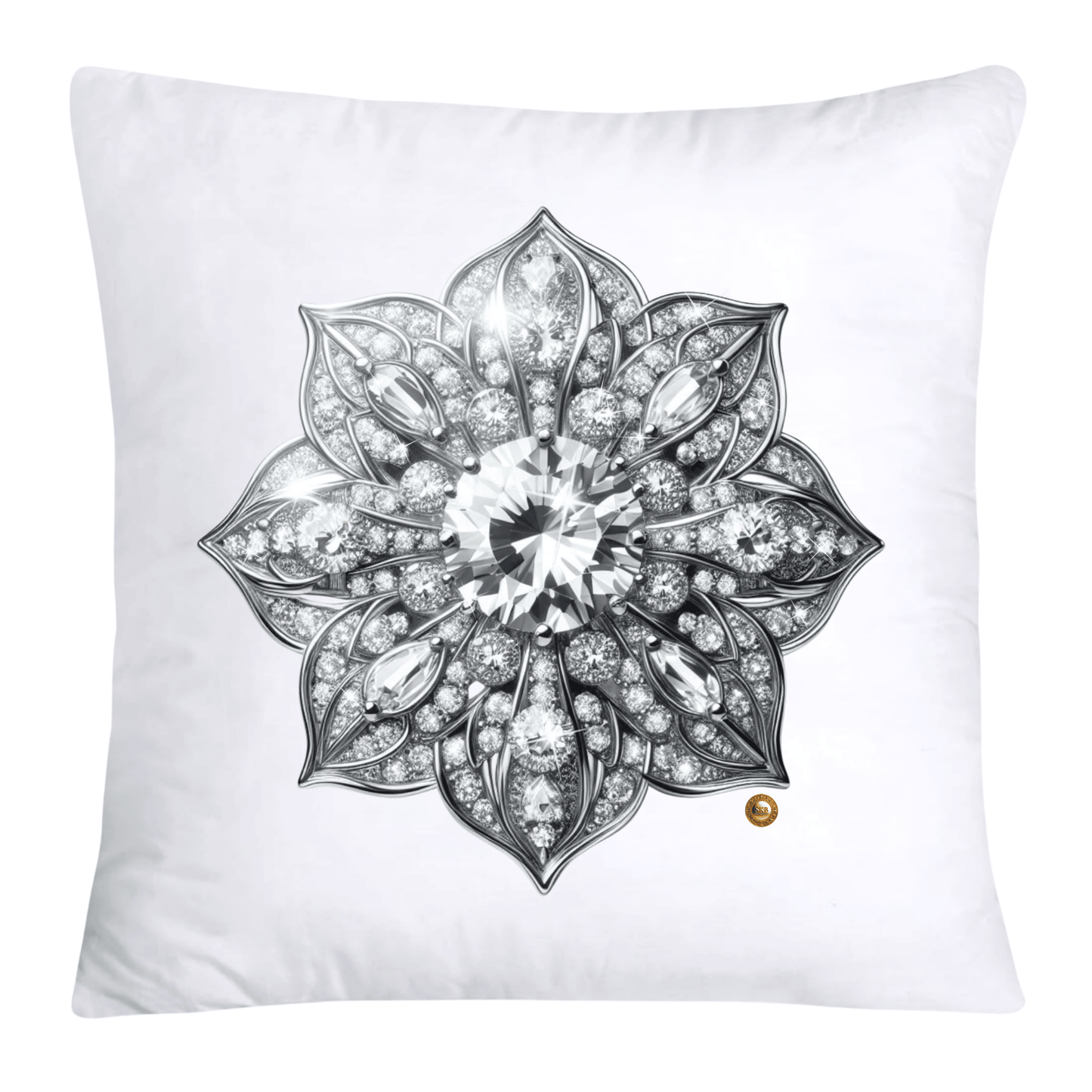 Dazzling Diamond Broach/Pin Pillow Covers 18x18-4241