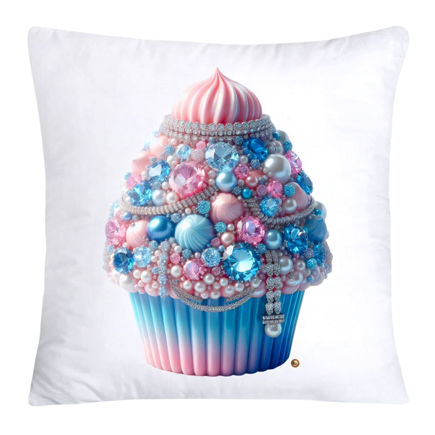 Cotton Candy Pink and Blue Cupcake Pillow Covers-3269