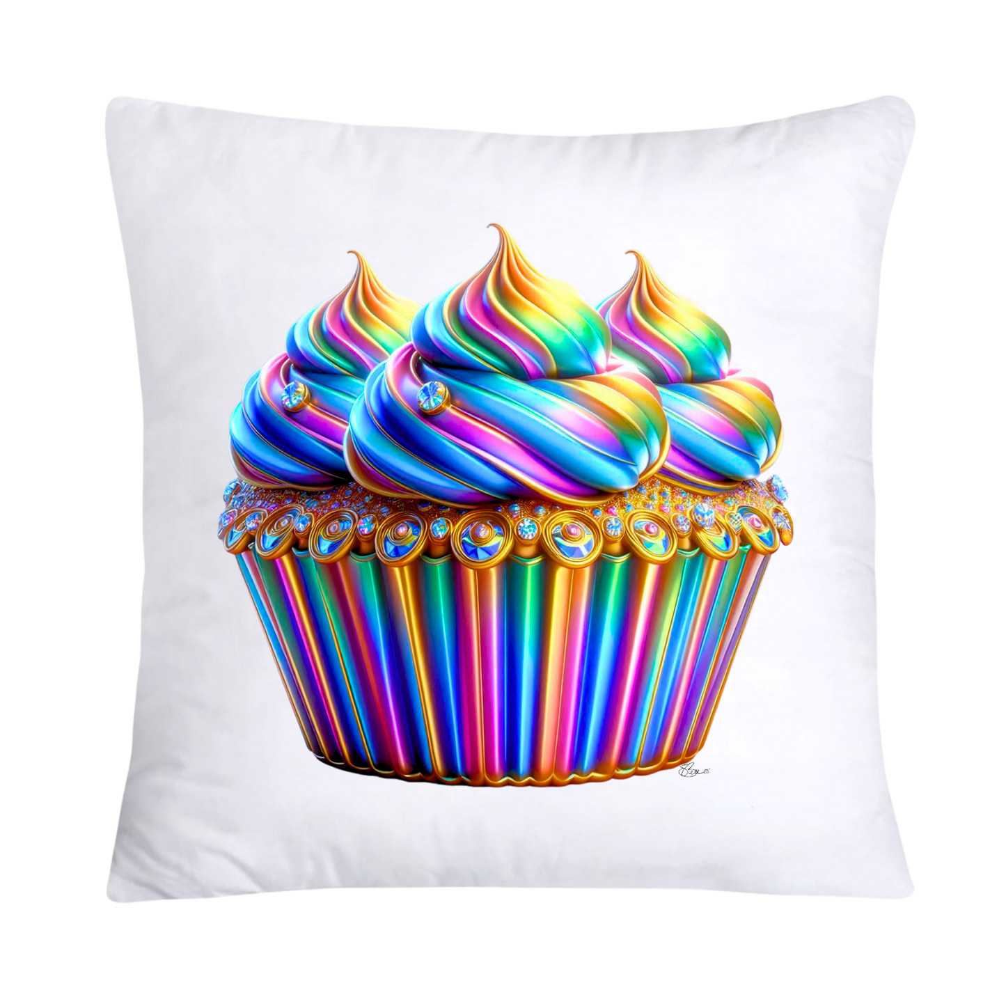Iridescent Royal Cupcake Pillow Covers 18x18-400